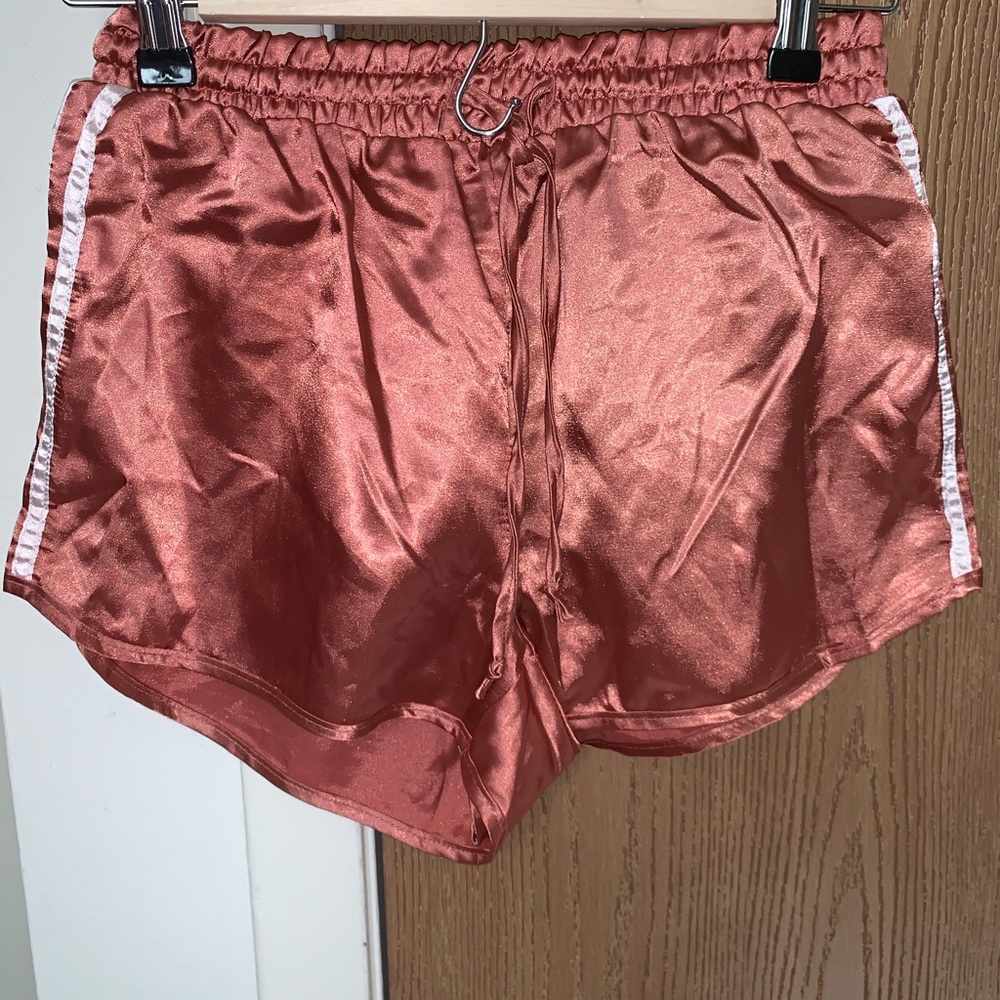 Satin pink shorts
